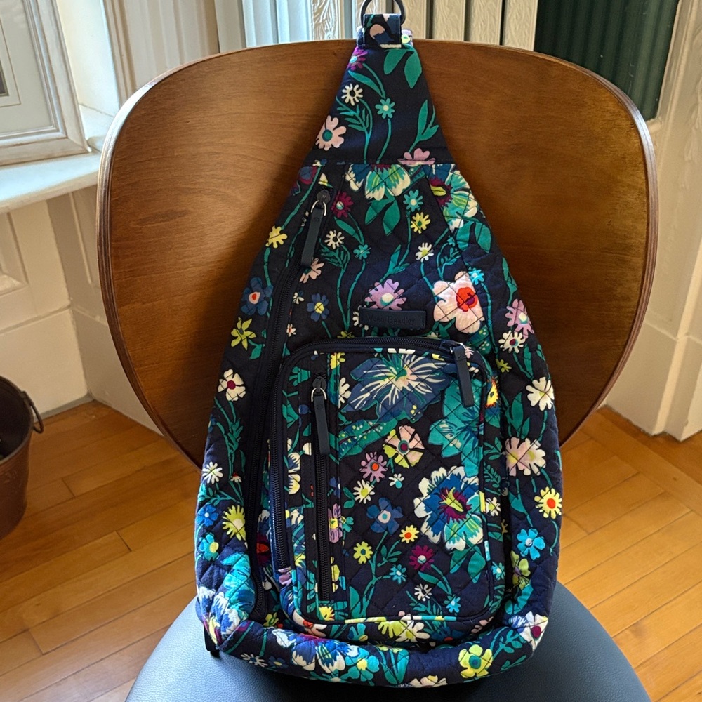 Vera Bradley Moonlight Garden Iconic Sling Backpack in EUC